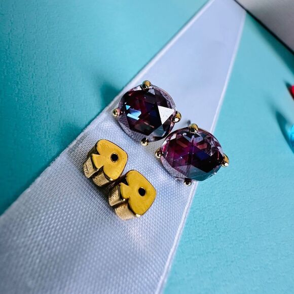 Kate Spade Bright Ideas in Berry Cubic Zirconia Earrings - Picture 1 of 9